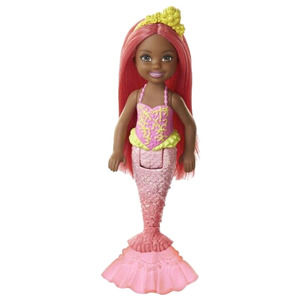 Barbie Dreamtopia Chelsea Mermaid Doll Coral Orange Pink Hair New